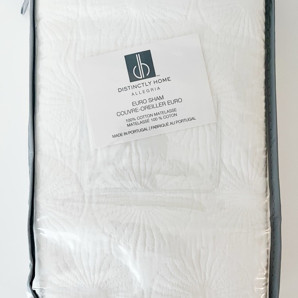 100% Cotton Distinctly Home Allegria White Euro Sham - Picture 2 of 2